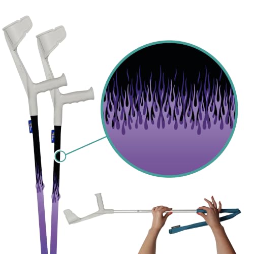 myCover Cover for Crutches and Walking Sticks - Purple Flames (2 Pieces)