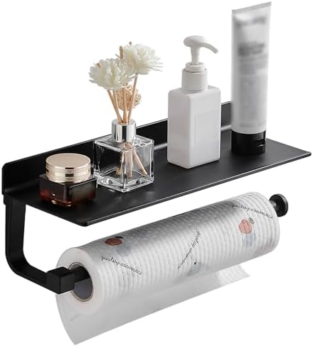 Danpoo Wall Mount Paper Towel Holder with Shelf for Bathroom/Kitc...