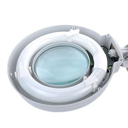 Lupa Lupa de sobremesa Lámpara LED Lente Dioptría Brazo Ajustable Ayudas de Lectura Plegables para Baja visión Regulable para Trabajos cercanos Lupas de Costura