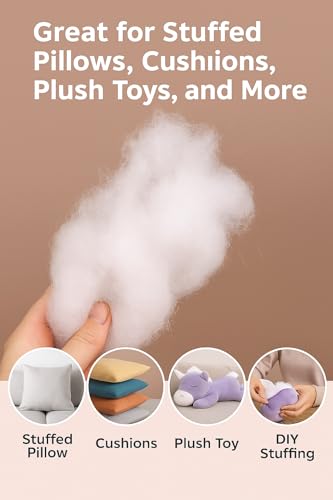 Image of Premium Polyester Fiber Fill, Washable Stuffing for Cushions, Pillows, Soft Toys, Non-Allergenic (4900 Gram)