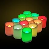 12 Pack Multi Color Changing Flameless LED Votive Candles Tea Lights Candles Battery Operated Flicke