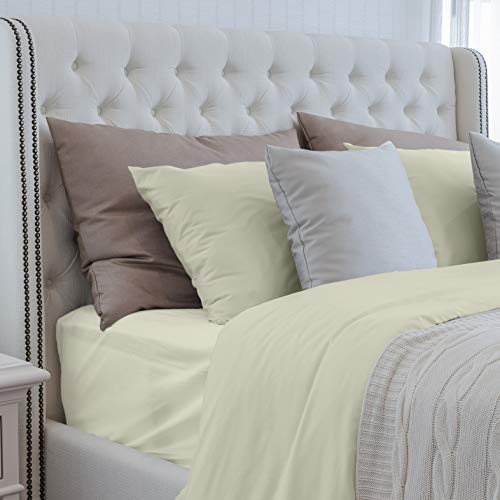 Dty Bedding Luxuriously Soft Viscose From 100% Organic Bamboo 4-Piece Sheet Set, Oeko-Tex Certified - King, Creme #TOP1