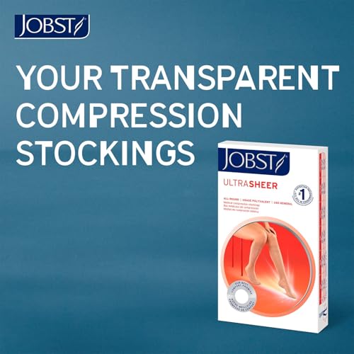 Image of JOBST UltraSheer Knee-High 20-30 mmHg Closed Toe Compression Stockings for Women, Medical Compression For Varicose and Spider Veins, Helps Prevent Swelling