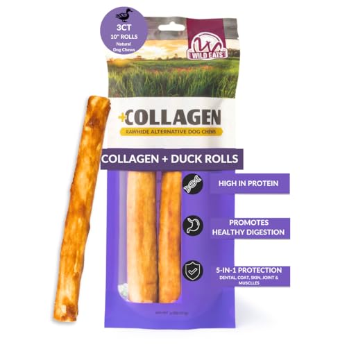 Wild Eats Real Duck Collagen Stick Dog Treat 10 3 Count Retriever Rolls