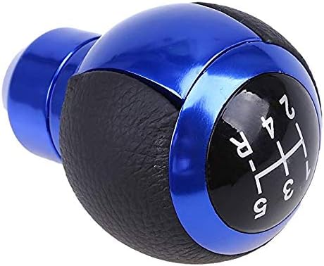 5-speed manual gear knob aluminum transmission circular gear head Red/Blue/Sliver/Black (Blue)