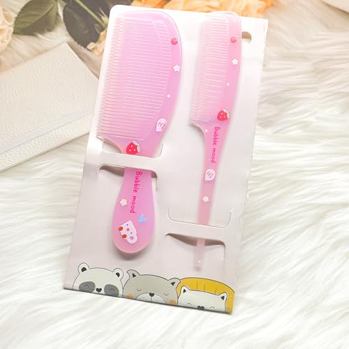 Peine mini set 2 piezas rosa portátil antiestático miniatura 1