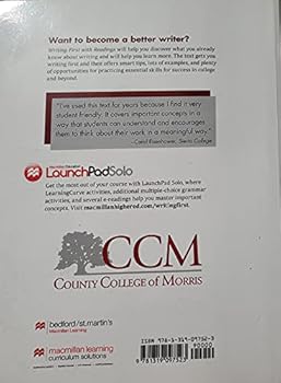Paperback Writing First: Paragraphs and Essays 6th Edition with Readings (CCM Edition) Book