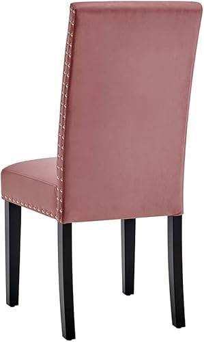 Miniatura 5 de Modway Parcel Performance - Juego de 2 sillas auxiliares de terciopelo para comedor, color rosa polvoriento