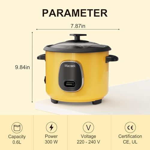 Macook Rice Cooker & Steamer (0.6 Liters, 6 Cups Cooked Rice) with LED Screen, Suitable for 1-6 People, Non-Stick Inner Pot, BPA-Free, Anti-Burning Design, Automatic Keep-Warm, Overheat Protection - Image 4