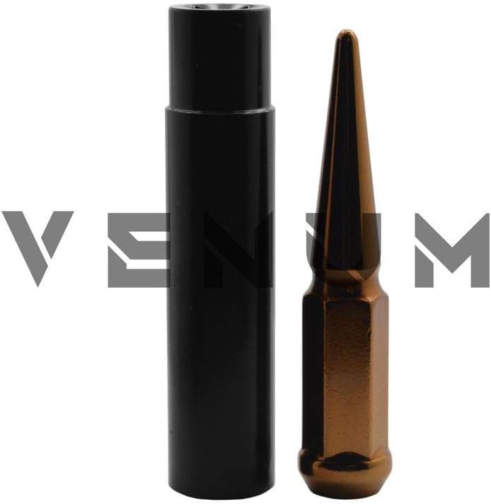 Venum wheel accessories 32 Pc M14x1.5 Candy Copper Spike Lug Nuts - Powder Coated - 4.5" Tall Compatible with Chevrolet/GMC 1999-2020 Silverado Sierra 2500 HD 3500 HD 8 Lug Trucks
