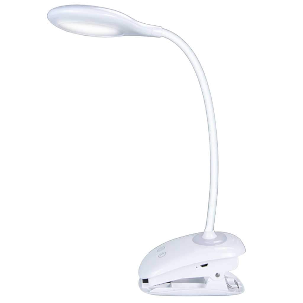 Lampka biurkowa Klips czytanie Światło do łóżek Akumulator USB Touch ON/OFF 3 poziomy Ściemnialny Nightlight Clip-On Lampa Reading Lamp Lampka architekt biuro (Color : A)