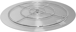 Golden Flame 36" Round Flat Fire Pit Pan w/ Installed 30” Round Stainless-Steel Fire Ring Burner - Weatherproof, Whistle-Free Set for Patio & Backyard