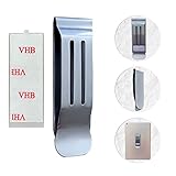 BORING PRODUCT Extra Large Attachable Stick on Binder Clip 1 Pack Stainless Steel Hip Clip Pocket Clip for Phone Tablet Multipurpose Money Clip Paper Clip Belt Clip Chip Bag Clip Strong Adhesive