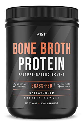 Bone Broth Beef Protein Powder - 400 g - Unflavoured - 100% Grass-Fed & Pasture Raised Beef - Paleo & Keto Friendly, Halal & Kosher