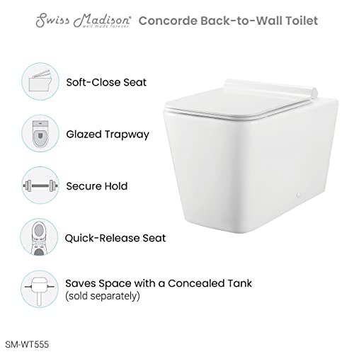 Concorde Back To Wall Concealed Tank Toilet Bowl #TOP6