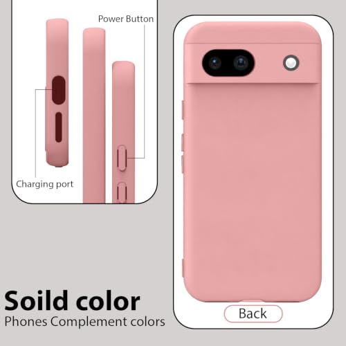 Image of KACA Silicone Back Case for Google Pixel 8A, Soft-Touch, Shockproof Phone Back Cover for Google Pixel 8A (Pink)