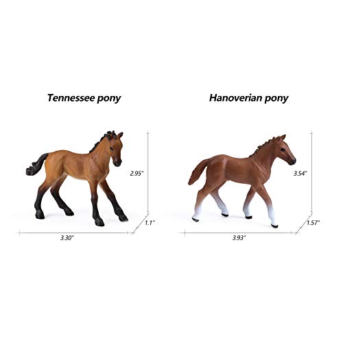 Uandme 8Pcs Horse Foal Toy Figures, Realistic Horse Pony Toy, Plastic Horse Figurines, Horse Animal Toys For Girls And Boys, Horse Club Cake Topper Party Decoration #TOP3