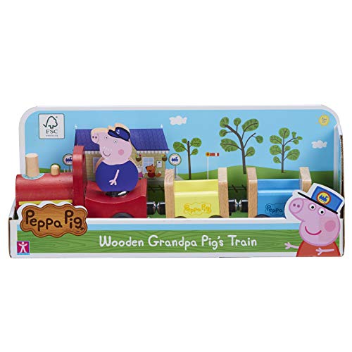 Peppa Pig Trein van hout, opa Pig,Veelkleurig - Image 3