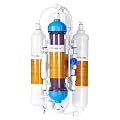 Filterelated 4-Stage Portable Aquarium Reverse Osmosis deionized Water Filtration System RO/DI Filtration Device with Flushing Valve,Colour Changing DI Filter, 100 GPD-TDS Close to 0 ppm