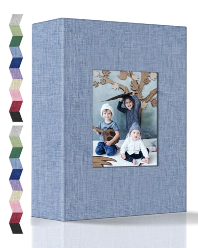 Popotop Photo Album 4x6-100 Photos Photo Books with 100 Vertical Pockets,Linen Cover Albums for Family Wedding Anniversary Baby Vacation Pictures