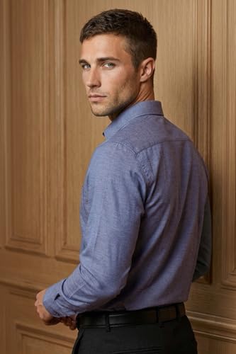 Image of Louis Philippe Men's Regular Fit Easy to Iron Everyday wear Premium Cotton Full Sleeve Solid Formal Shirt