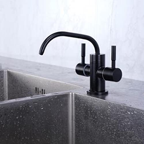 Robinet Double Sortie Purificateur Inox Noir Evier Cuisine