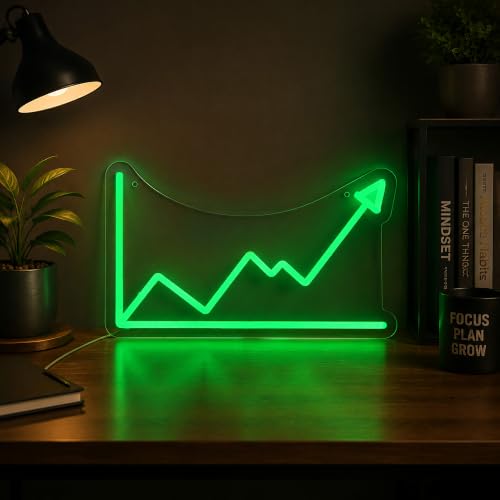 Image of Stock Market Neon Sign for Day Trading Room decor Gift for trader