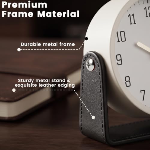 Reloj de escritorio de metal con diseño simple y estructura robusta 7