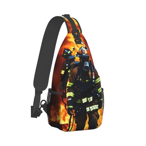 Mochila bandolera Firefighter fireman para senderismo unisex miniatura 2