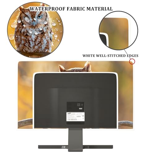 Image of Owl Waterproof 40,41,42,43 Inch TV Dust Cover Anti-Static Dustproof Natural Animals Screen TV Covers for LCD LED PC Desktop and Home Hanging TV During House Moving,Storing, or Home Renovation