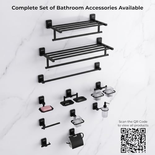 Image of Plantex 304 Grade Stainless Steel Dual Soap Holder for Bathroom /Soap Case /Soap Stand /Soap Tray /Bathroom Accessories - Darcy(Black)