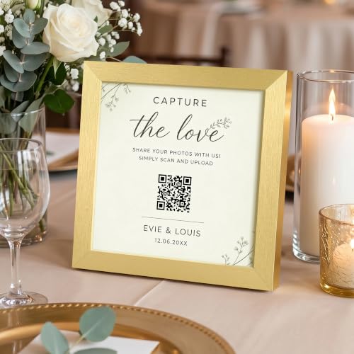 Image of upsimples 6x6 Picture Frame, Display Pictures 4x4 with Mat or 6 x 6 Without, Wall Hanging Square Frames, Gold, 1 Pack