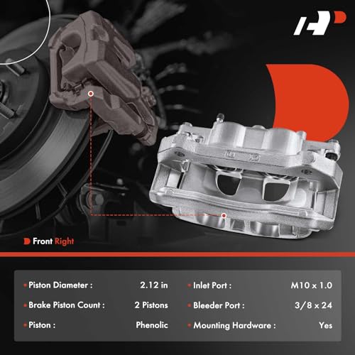 A-Premium Disc Brake Caliper Assembly with Bracket Compatible with Ford Models - For F-150 2012-2020, Lobo 2011-2013 2015-2020 - Front Right Passenger Side by A-premium - Image 2