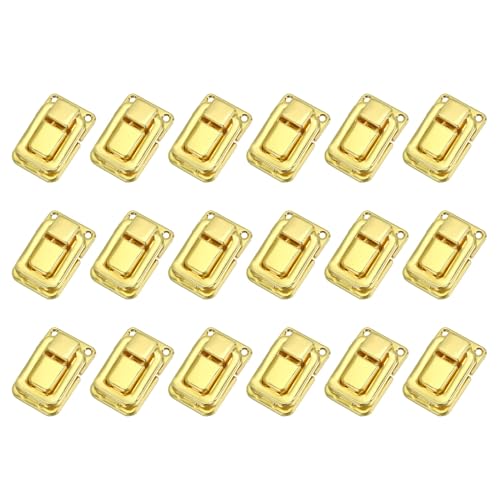 Image of PATIKIL Toggle Catch Lock 1.5 inch x 1 inch, 18 Pack Metal Buckle Hasp Lock Latch Clasp for Jewelry Box Wooden Case Decoration, Gold