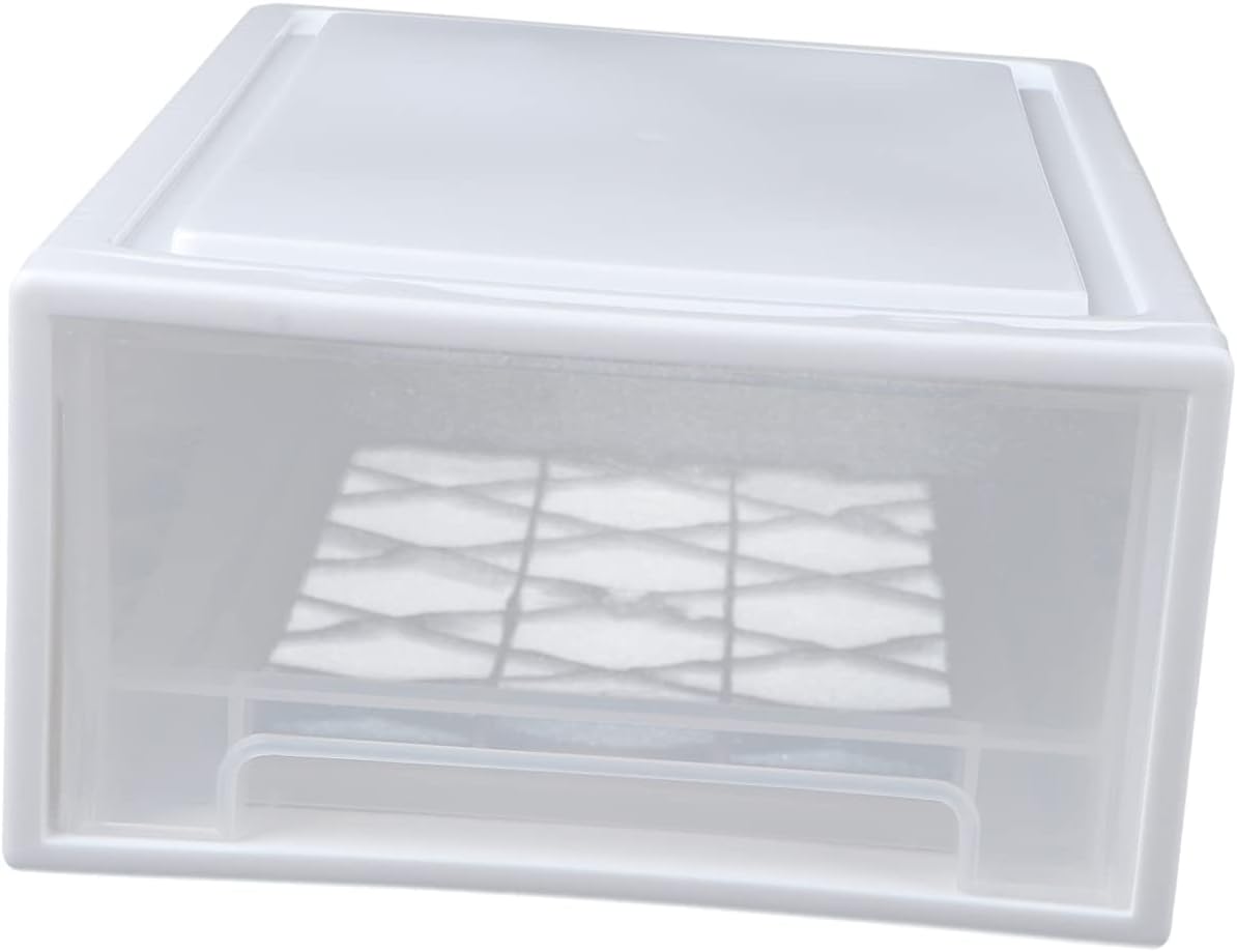 VICASKY White Plastic Storage Box Drawer Style Organizer for Underwear and Clothing Container for Bedroom Closet and Home Storage