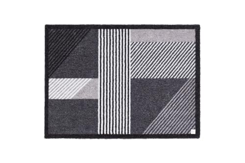 Barbara Becker Fußmatte Sense, Schmutzfangmatte waschbar, für Eingangsbereich Wohnungstür, Fußabstreifer, Türmatte, Anthrazit, 67 x 110 cm