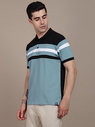 Image of Dennis Lingo - Men's Cotton Colorblocked Polo Regular Fit T-Shirt