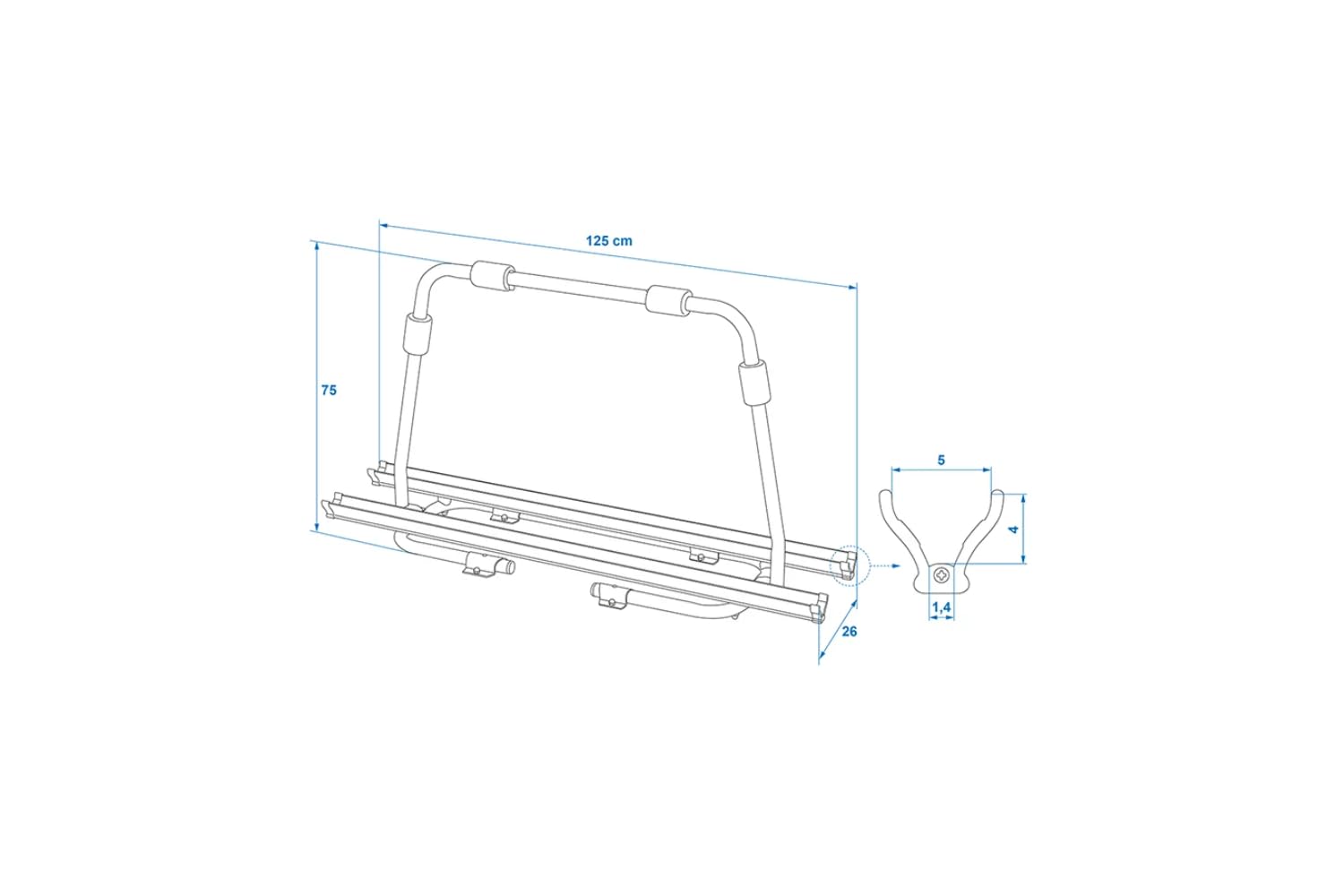 PROPLUS Portabicicletas para 2 Bicicletas, caravanas, 40 kg