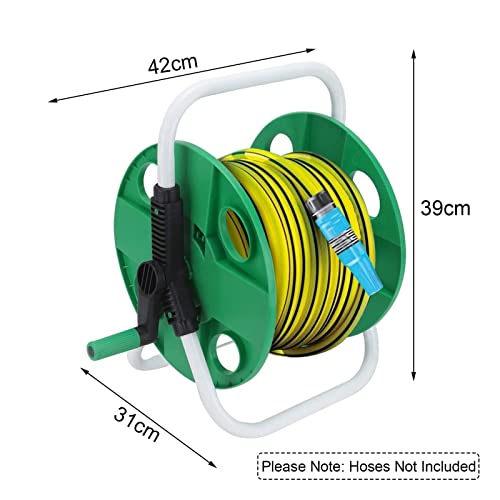 45M Portable Garden Hose Reel – Heavy Duty Manual Metal Hose Reel Without Hose, Lightweight for Outdoor Garden Watering - Image 2