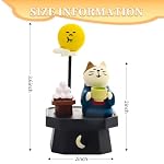 Miniature Moon Cat Figurines Cute Desk Accessories Things for Women, Mini Cat Stuff Office Desk Decor for Women, Tiny Cat Statue Trinkets Gift for Home Bookshelf Cubicle Cottagecore Decor - Image 2