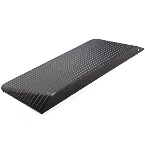 Scinotec 4" Rise Solid Rubber Power Wheelchair Threshold Ramp Doorway (4" Rise, 1 Pack-Black) #TOP17