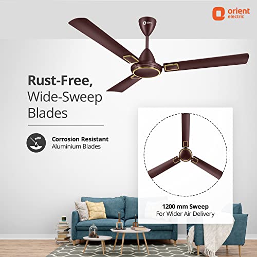 Image of Orient Electric 1200 mm Falcon 425 Deco Ceiling Fan (Brown)
