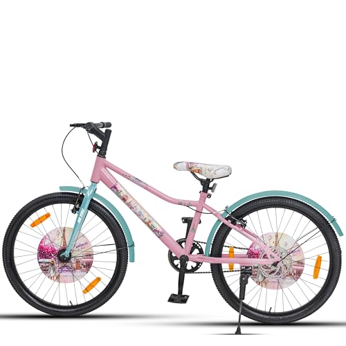 Image of Emma Cycle for Kids 10 to 15 Years Girls (Baby Pink /Sea Green, 24T)