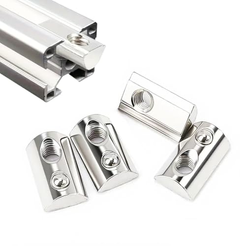 Hexizexi 60 Stück Nutensteine M8 mit Kugel Nut 8 40-Serie M8 Nutensteine Kohlenstoffstahl Gleitmutter mit Federkugel für Alu Profil 3D Drucker CNC Europäische Normen