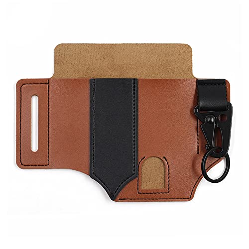 Funda multiherramienta para cinturón, organizador de cinturón de cuero EDC, práctica bolsa de cinturón EDC para cuchillos, linternas, bolígrafos tácticos, herramientas (marrón) Cover