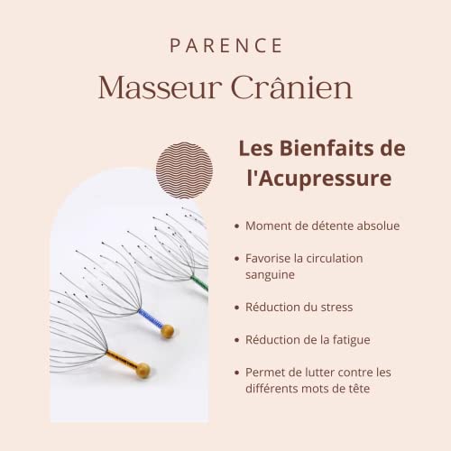 PARENCE - Kopfhautmassageinstrument - Nacken- und Kopfmassagegerät - Haar- und Kopfmassage - Spinnenmassage Entspannung Pickel