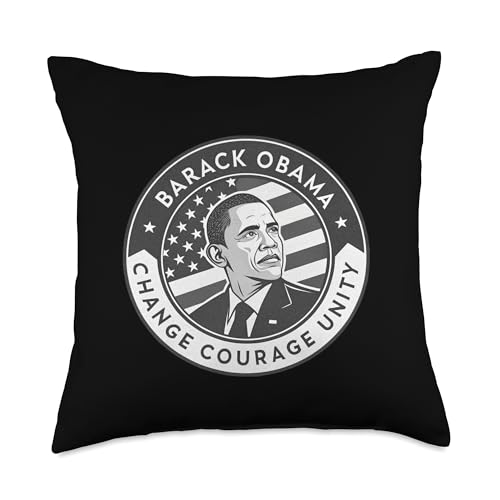 Barack Obama Tribute Art Change Courage Unity Human Rights Throw Pillow