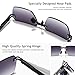 SUNGAIT Rimless Rectangle Sunglasses Square Frameless Shades for Men Women Y2K Vintage Retro UV Protection (Silver/Grey Gradient Lens)