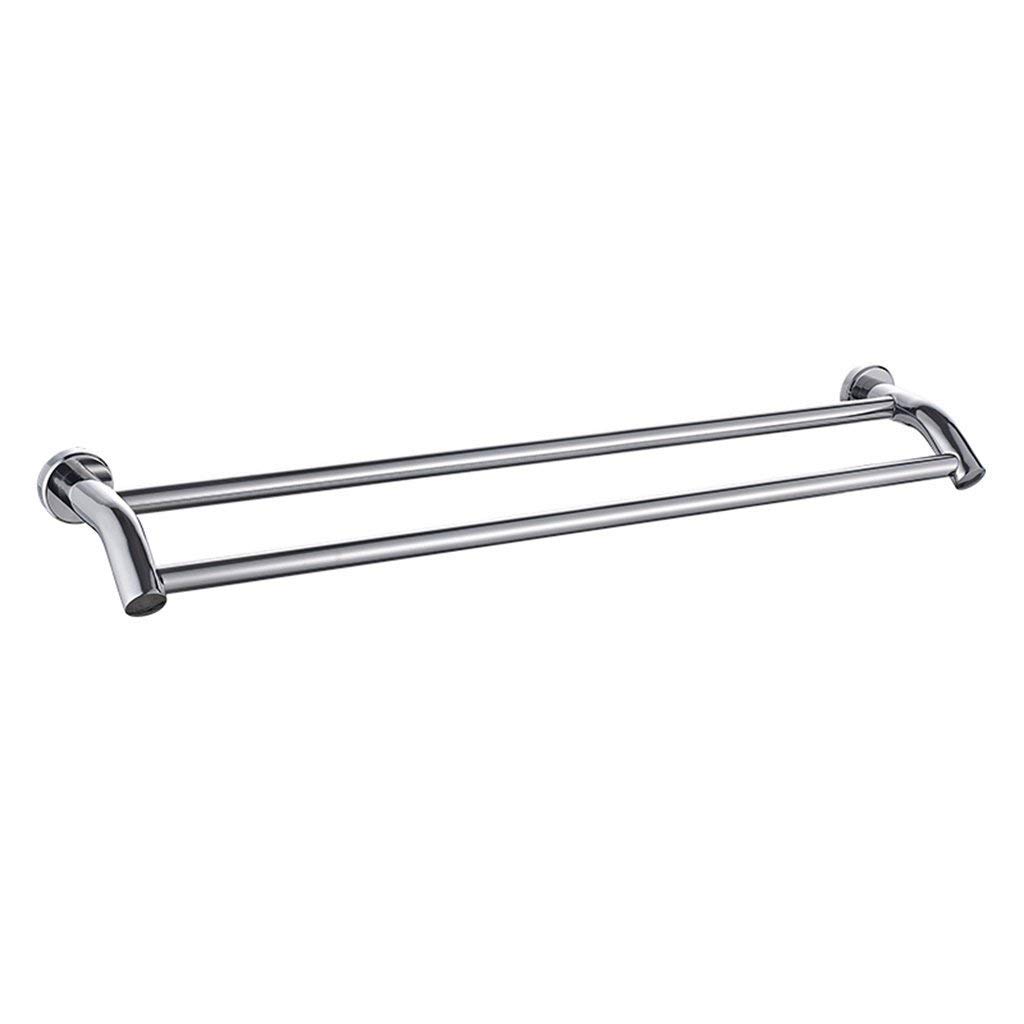 Porte-serviettes double de 60cm en acier inoxydable à fixation murale