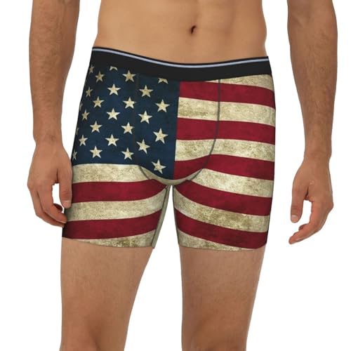 American Flag Patriotic USA Men's Boxer Briefs, Mens Trunks Underwear Wicking-Breathable Underpants2